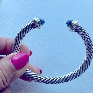 David Yurman blue topaz cable bracelet
